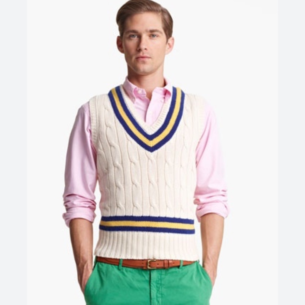 Ralph Lauren Blue Label Cream V-Neck Sweater